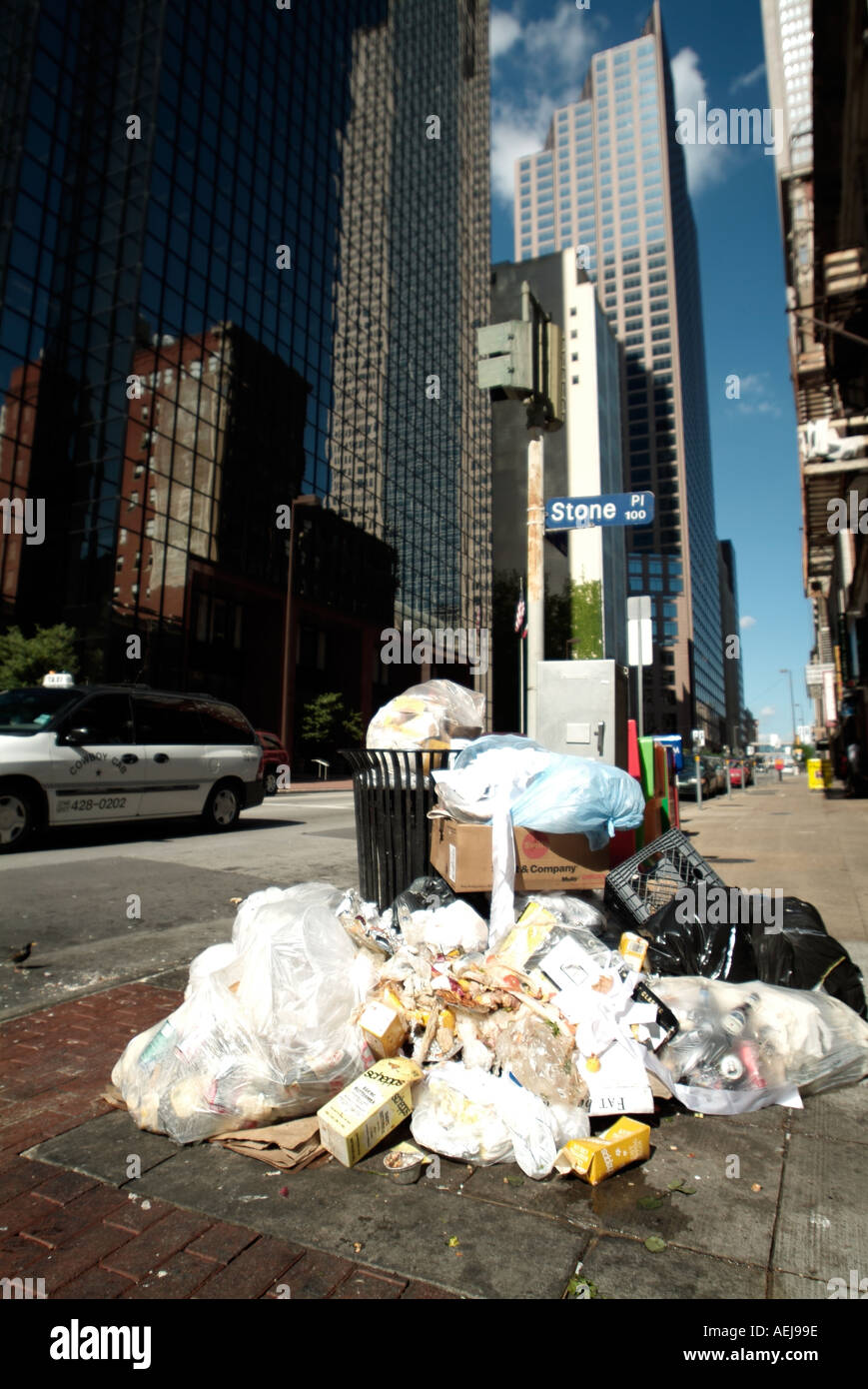 Heap of trash in downtown of Dallas, Texas Stock Photo Alamy