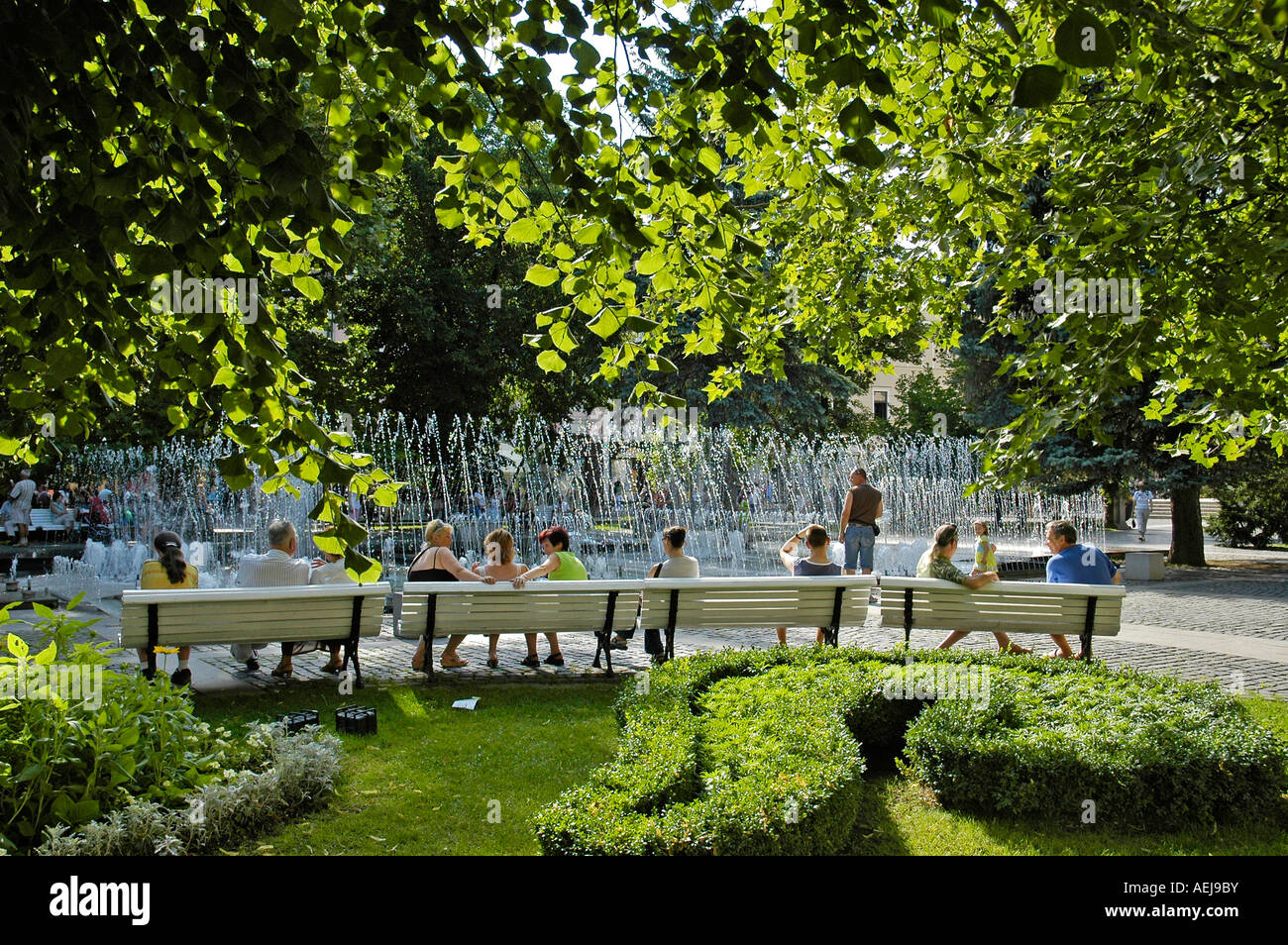 Singing fountain, Kosice, Slovakia Stock Photo