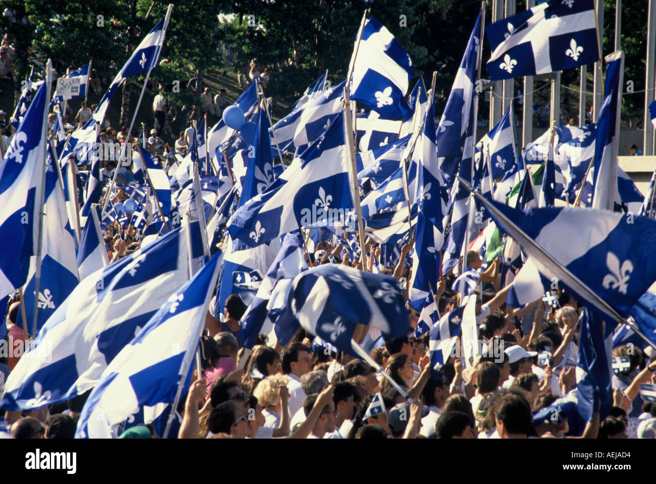 St Jean Baptiste parade on june 24th Quebecers National Holiday Montreal  Stock Photo - Alamy