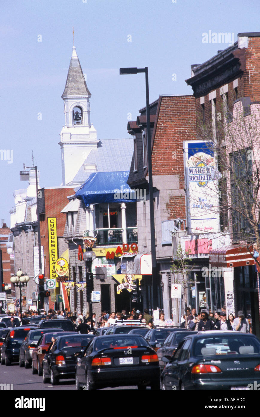 Mont Royal street Quebec canada Stock Photo Alamy