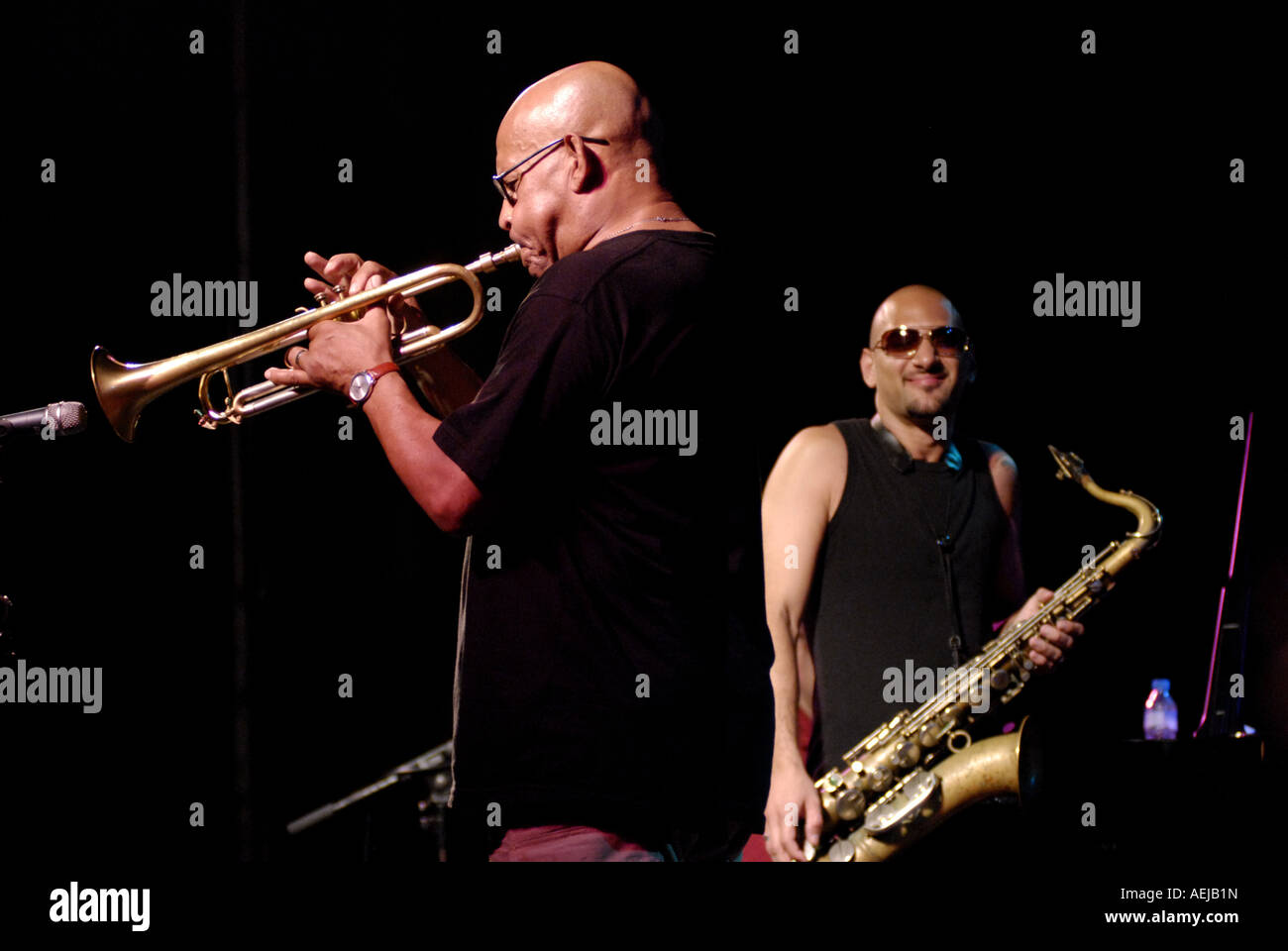 Al Foster Quintet: Eddie Henderson and Eli Degibri Stock Photo