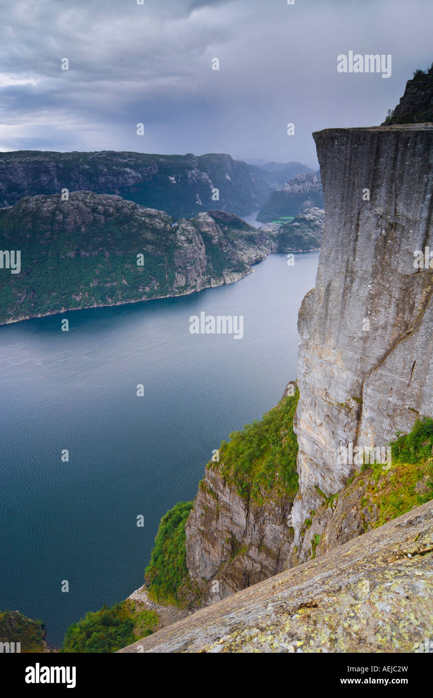 Preikestolen cliff above Lysefjord, Rogaland, Norway, Scandinavia, Europe Stock Photo