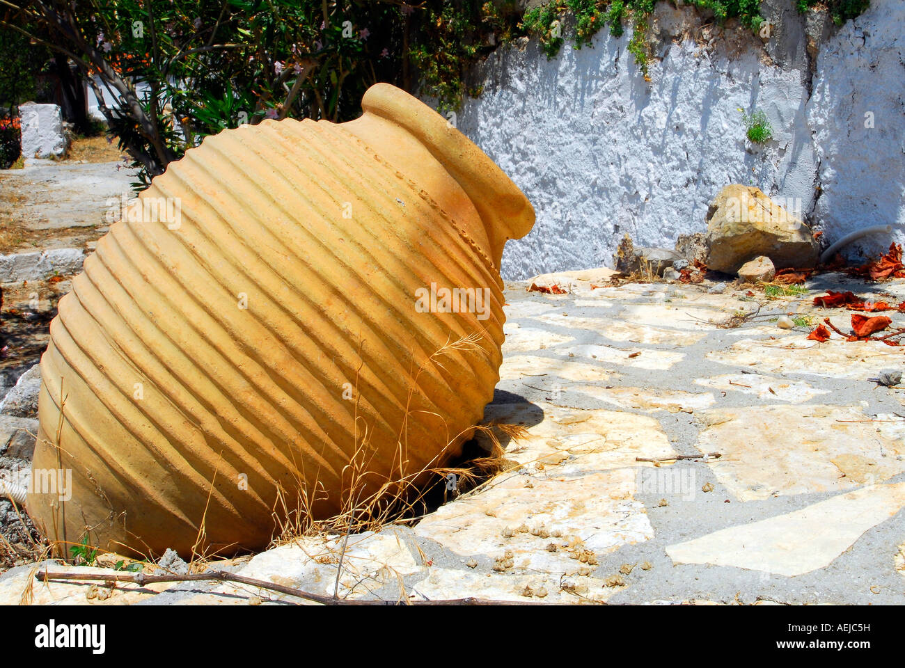 Clay vase, Fiscardo, Kefalonia, Ionian Islands, Greece Stock Photo
