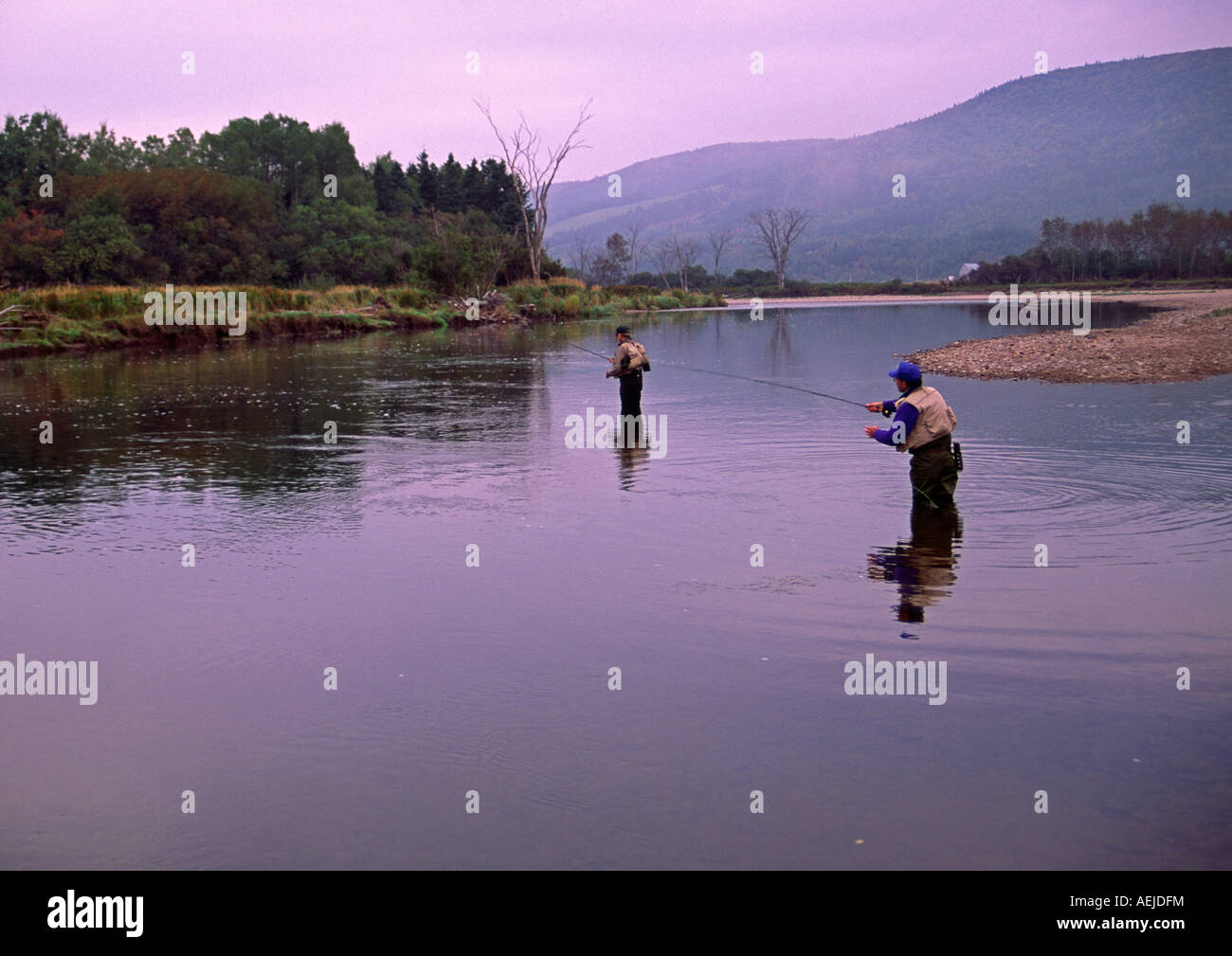 salmon angling fly fishing on the Margaree River Cape Breton Nova