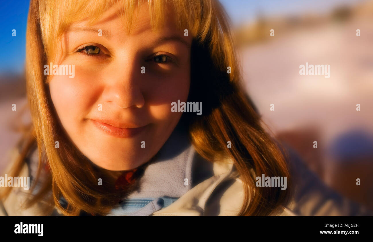 Blondes smiling outdoors hi-res stock photography and images - Alamy