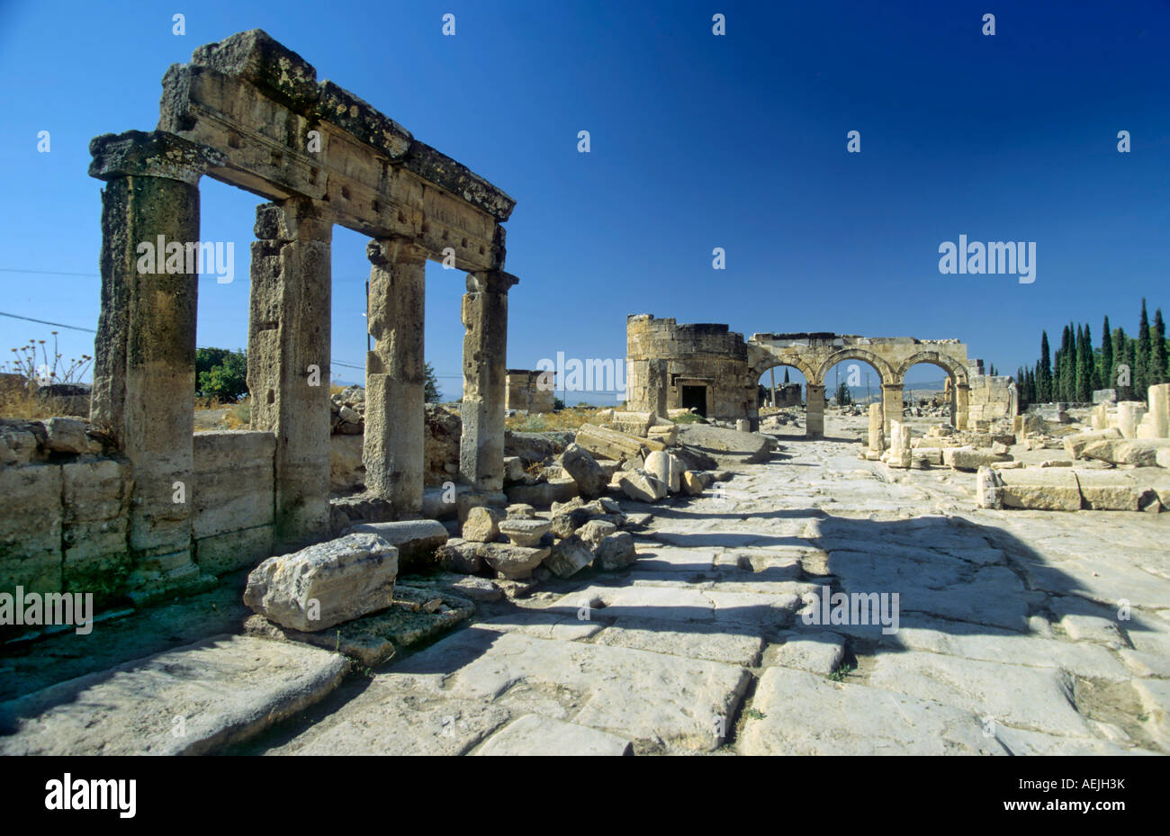 Hierapolis marble city ruin in the surroundings of Pamukkale, Turkey Stock  Photo - Alamy