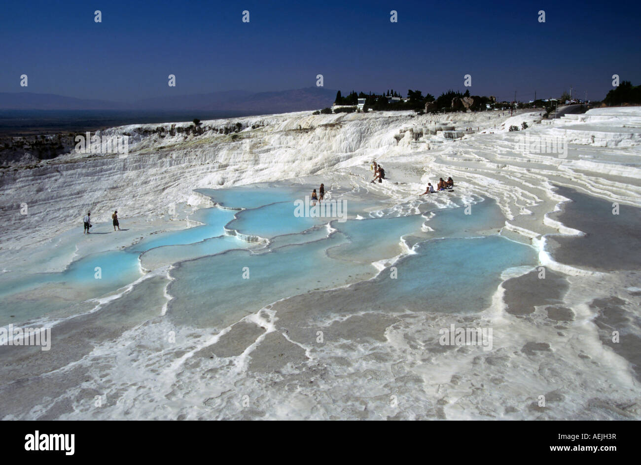 Calcsinter terraces of Pamukkale, the Mediterranean, Turkey Stock Photo Alamy