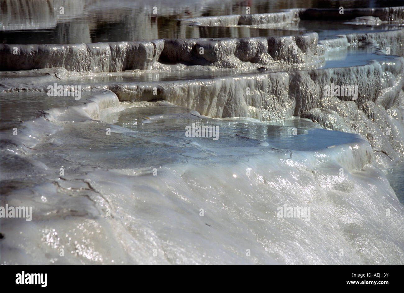 Calcsinter terraces of Pamukkale, the Mediterranean, Turkey Stock Photo Alamy