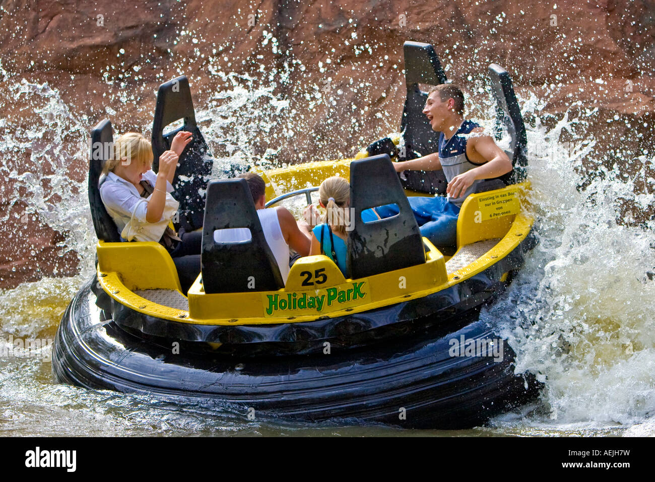 The thunder river in the Holiday park, Hassloch, Germany. Stock Photo