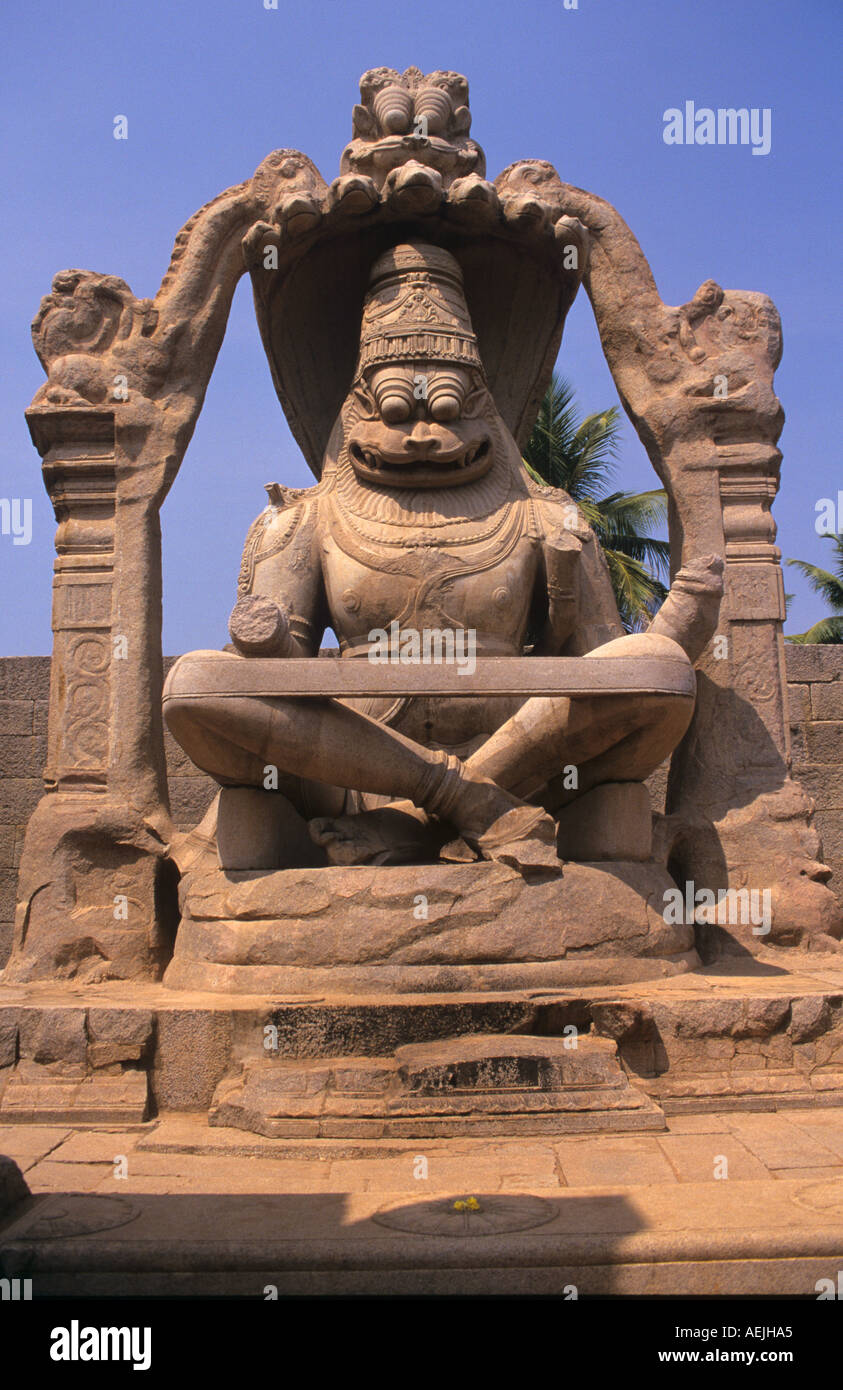 Lakshmi Narasimha Statue Hampi Karnataka India Stock Photo - Alamy