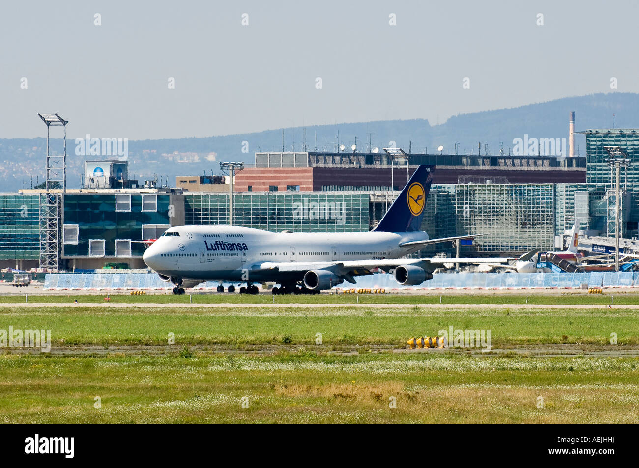 Lufthansa Boeing 747 at Frankfurt Airport, Hesse, Germany Stock Photo ...