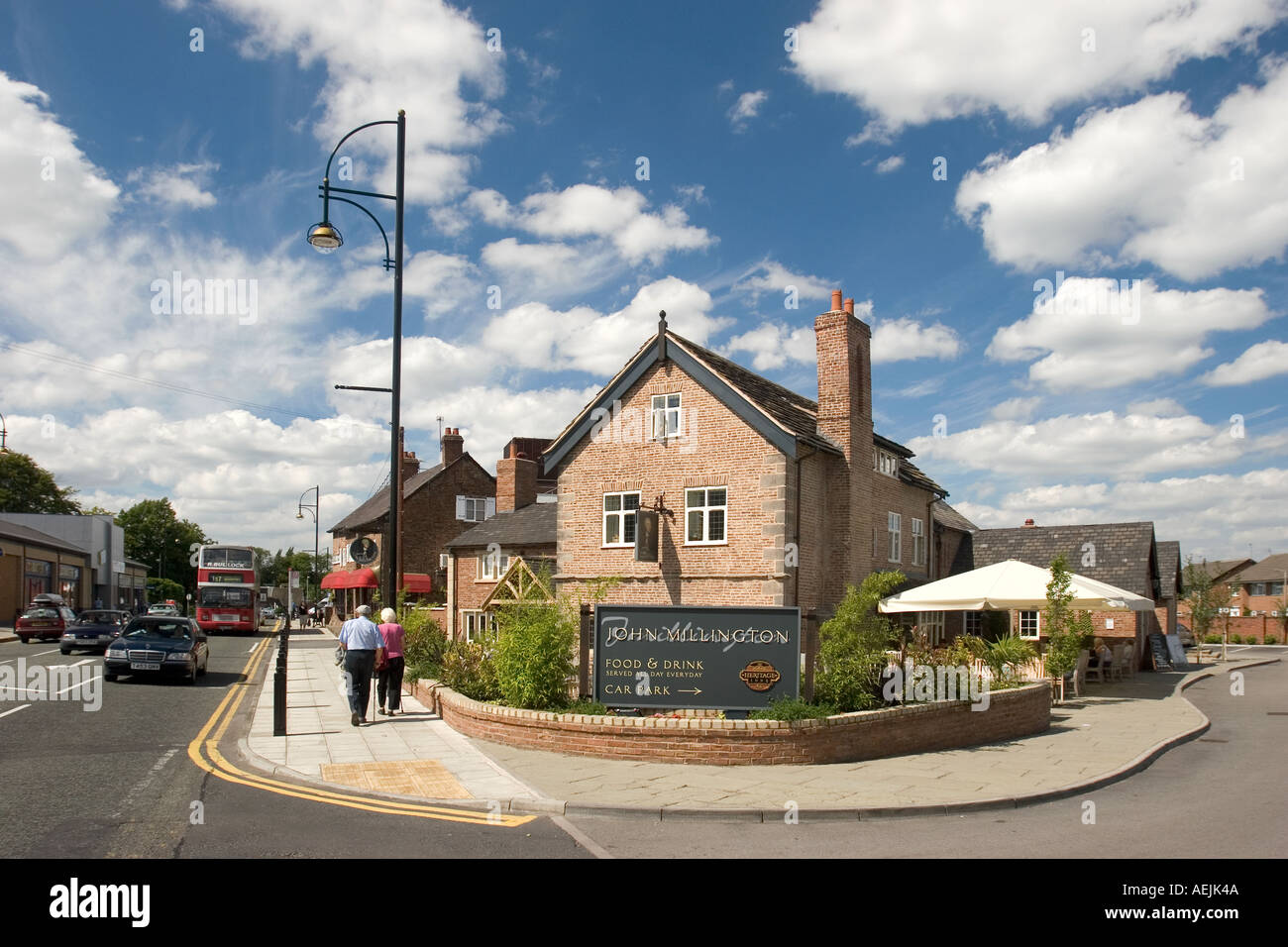 England Cheshire Stockport Cheadle Hulme Station Road Millington Hall John Millington Pub Stock Photo