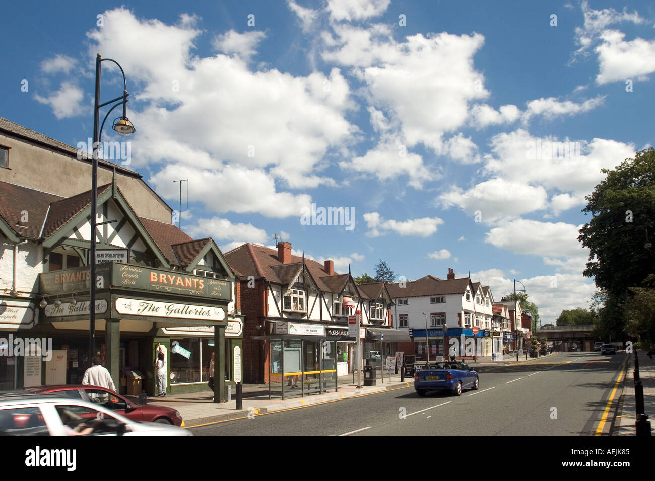 England Cheshire Stockport Cheadle Hulme Station Road shops Stock Photo
