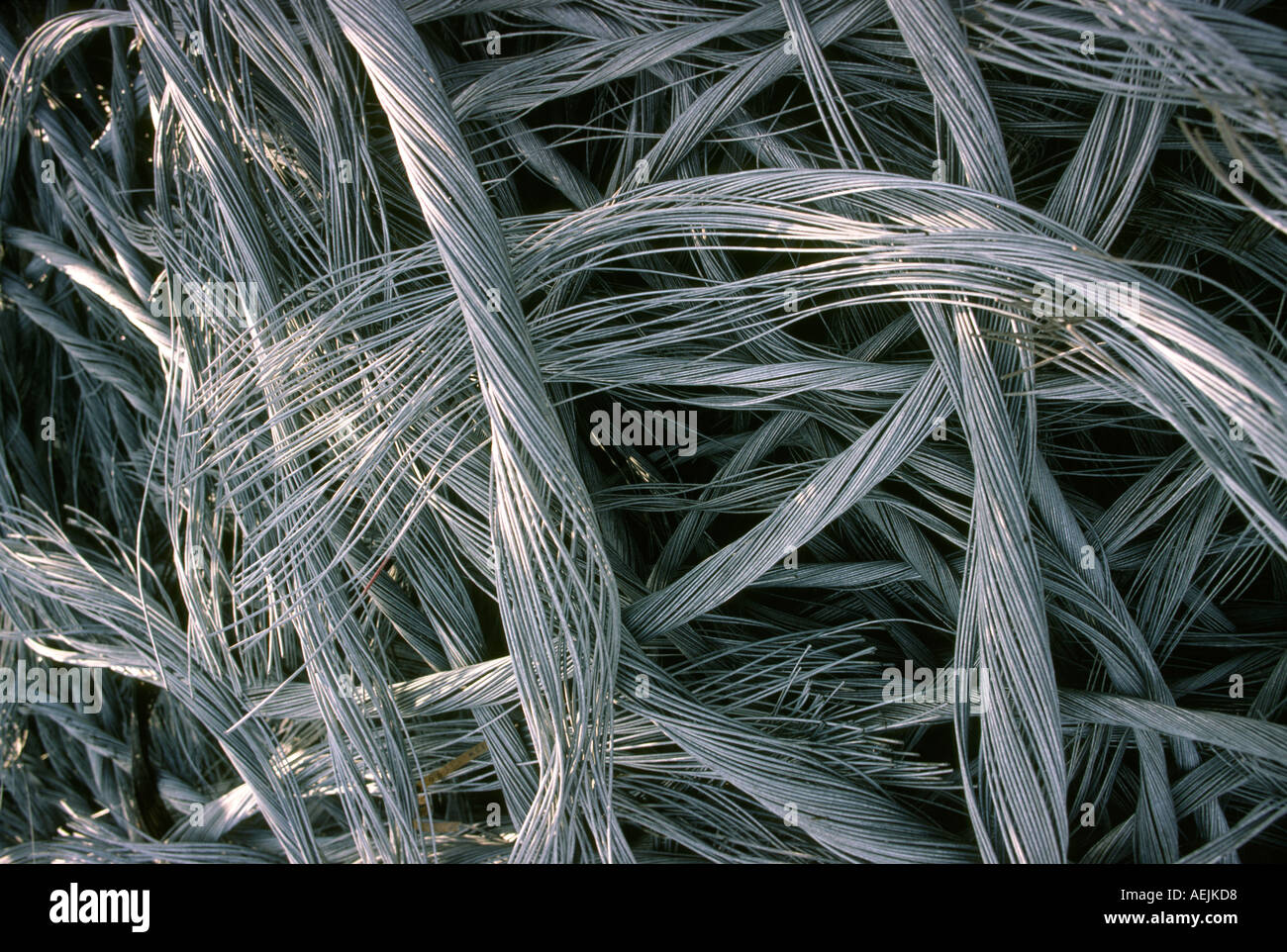 Recycling tangled waste power cables Stock Photo Alamy