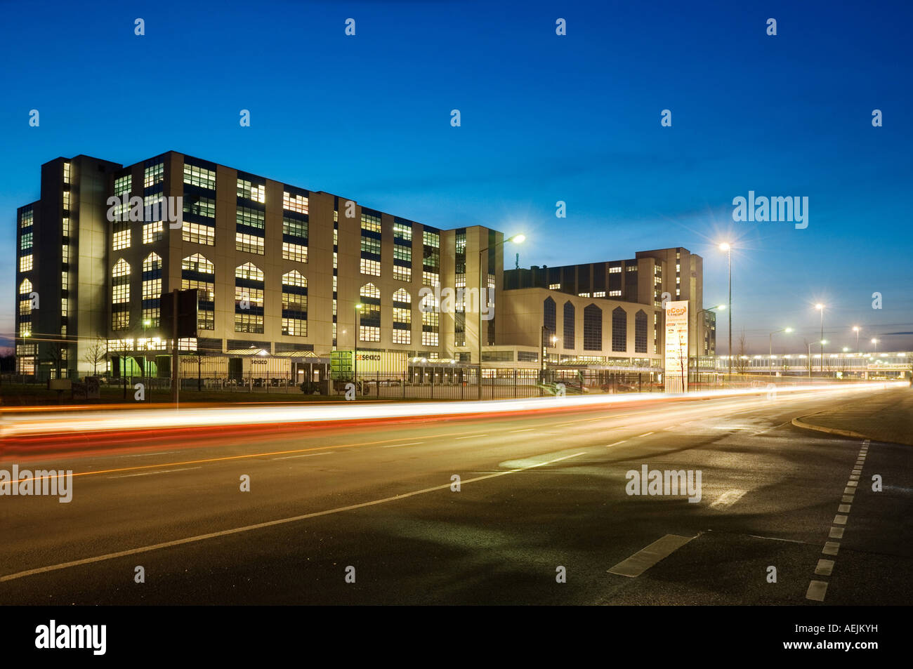 Headquarters of eCom-Logistik, evening, Falkensee, Havelland, Germany Stock Photo