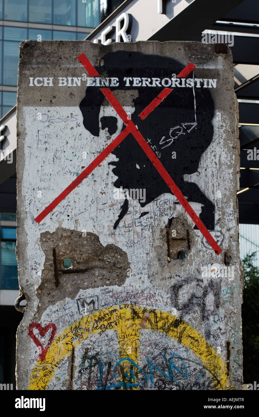 Original part of the Berlin Wall, Berlin, Germany Stock Photo