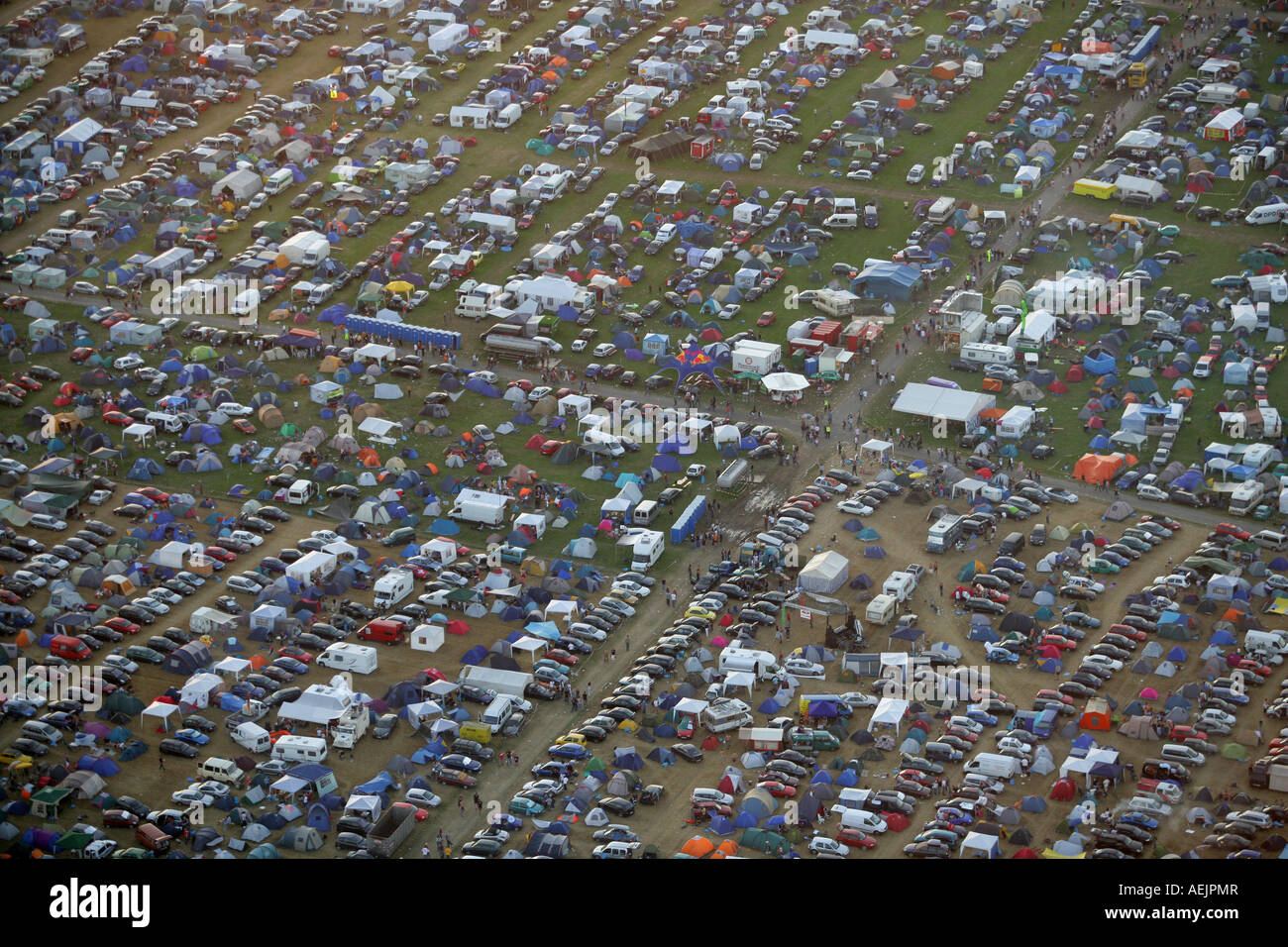 More than 50000 raver are camping near a techno-party near Kastellaun , Rhineland-Palatinate, Germany Stock Photo