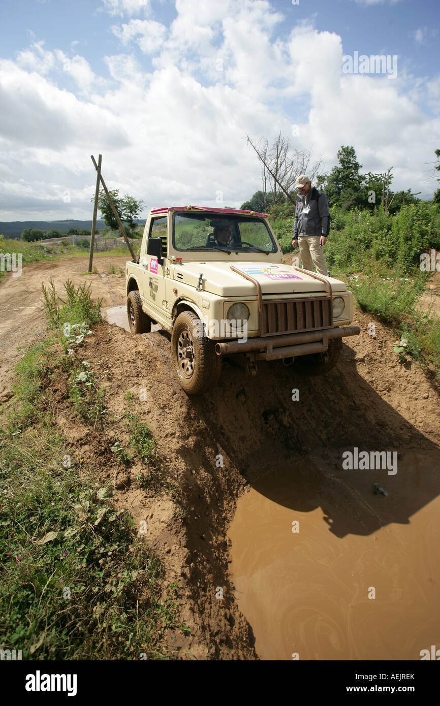Off-road-Exercise im Camp4fun at the Nuerburgring, Rhineland-Palatinate, Germany Stock Photo