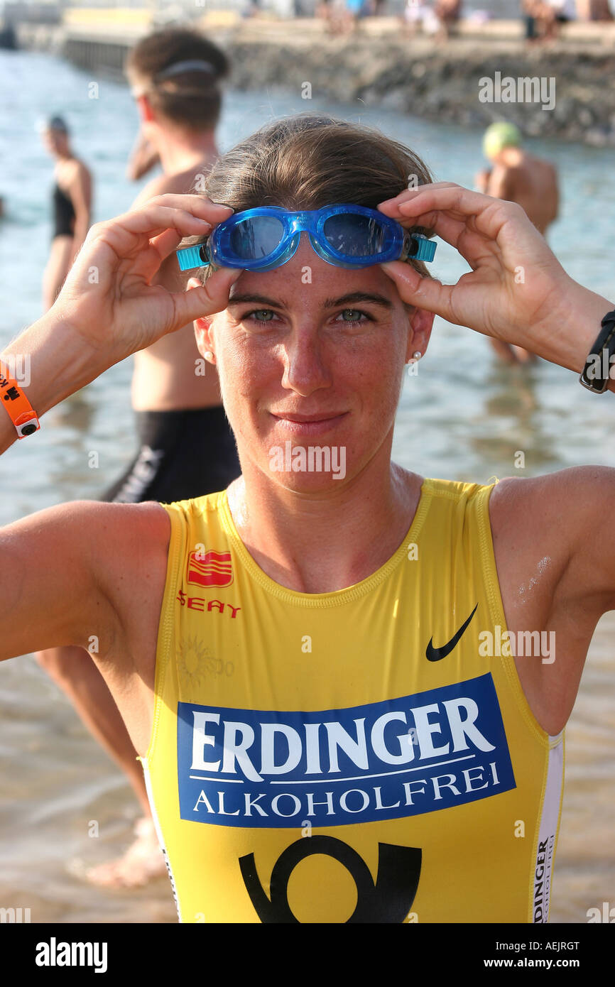 German Triathlet Nicole Leder Stock Photo