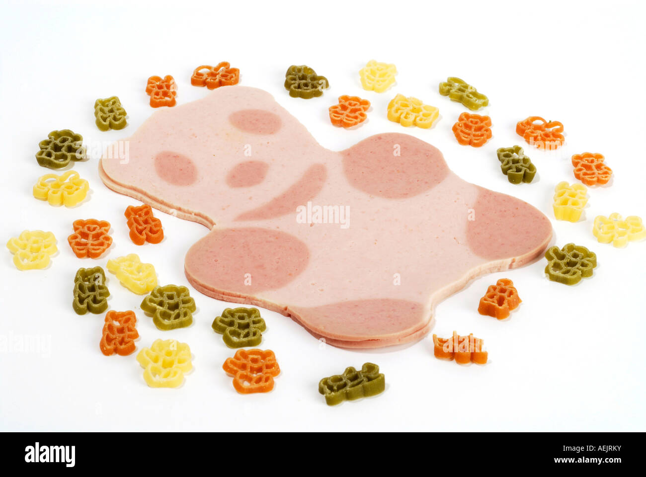 Bear baloney and bear pasta Stock Photo