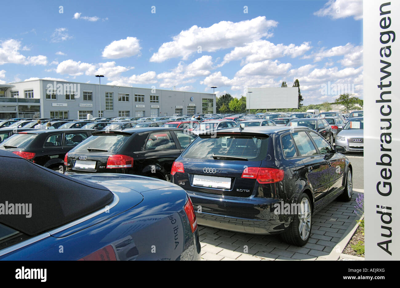 Second-hand car - Audi center Nuremberg, Bavaria, Germany Stock Photo
