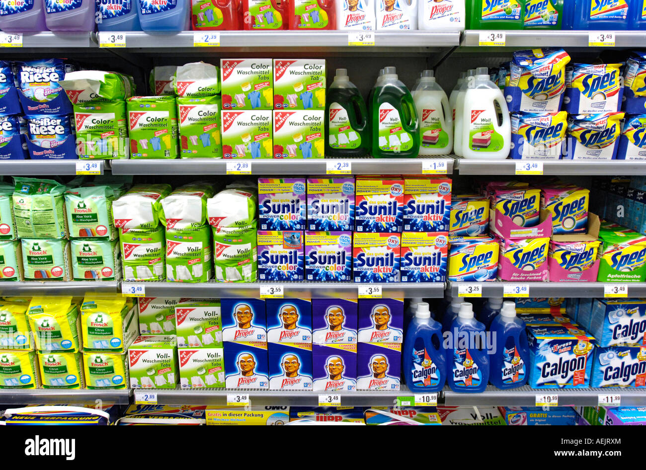 Shopping center, detergent. Stock Photo