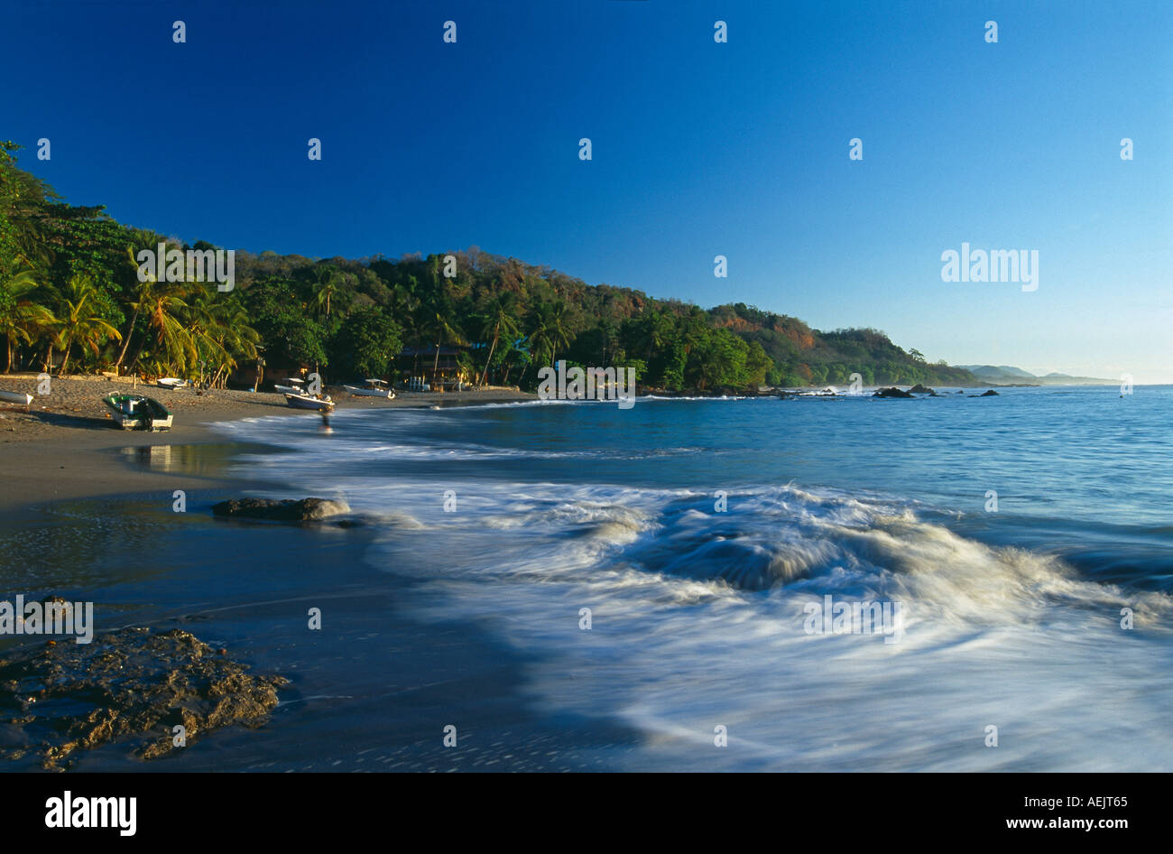 Playa Montezuma at dawn Nicoya Peninsula Guanacaste Costa Rica Stock