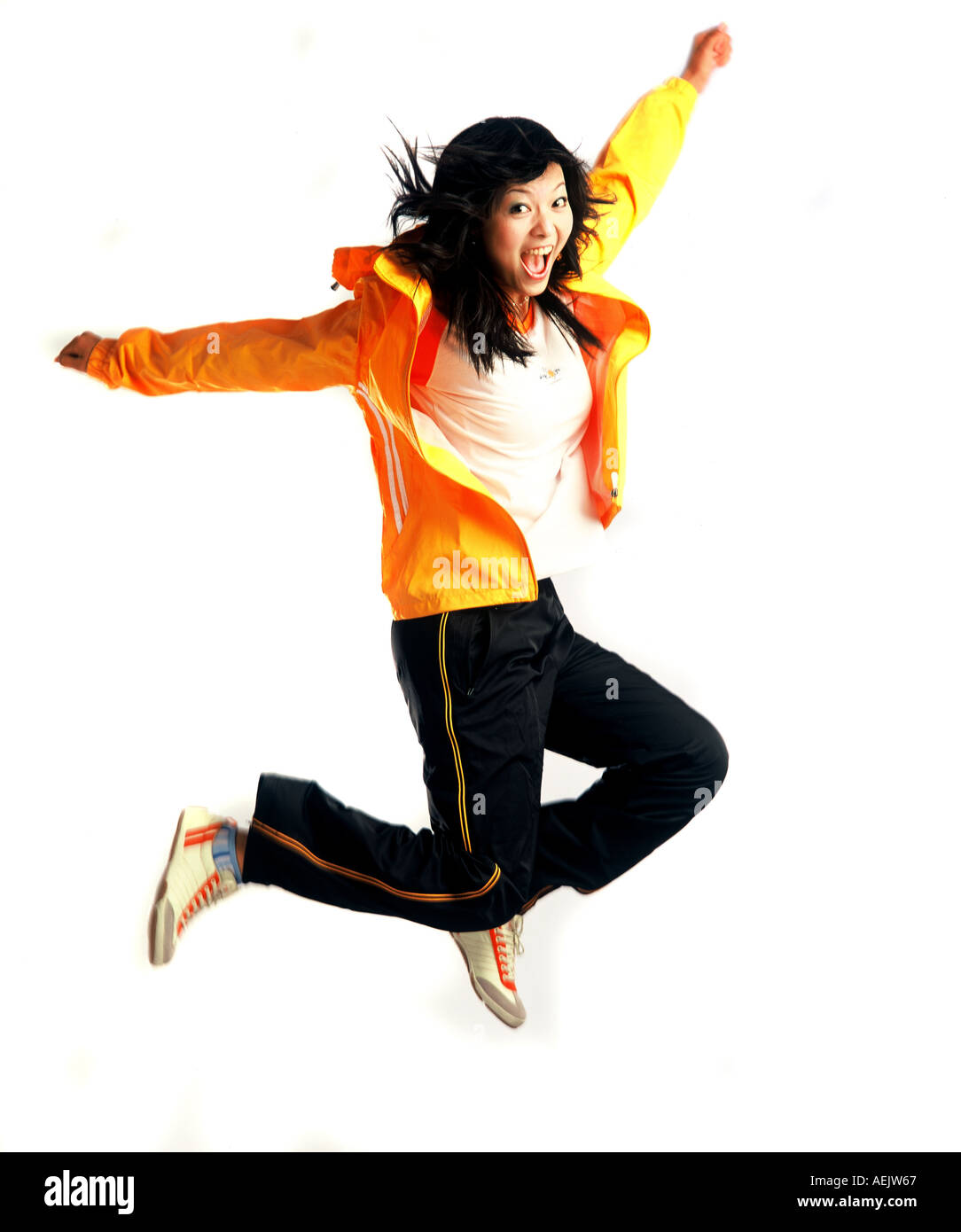 Young Asian people wearing Casual and sports clothing Stock Photo