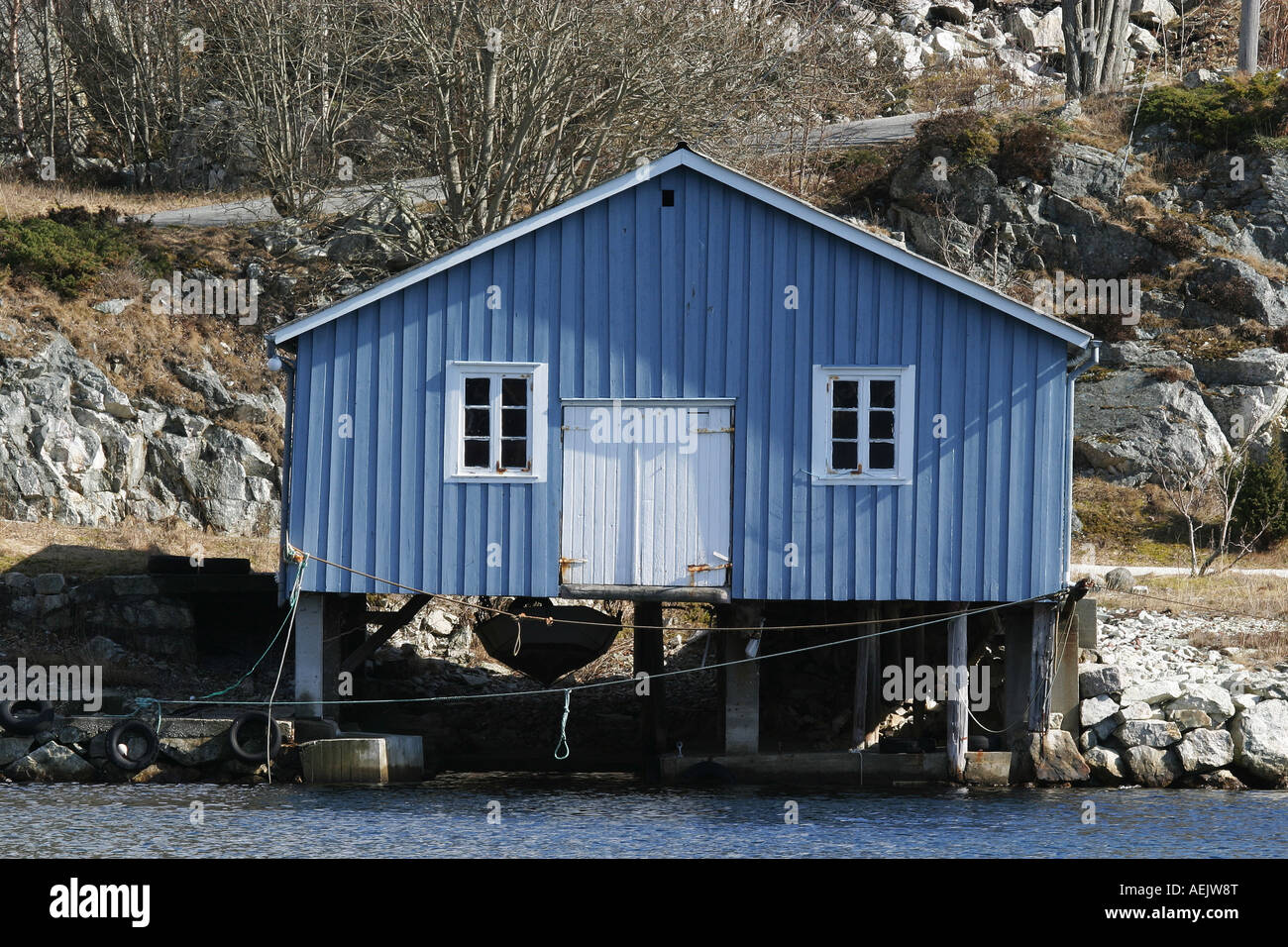 Fisher hut, Egersund, Norway Stock Photo