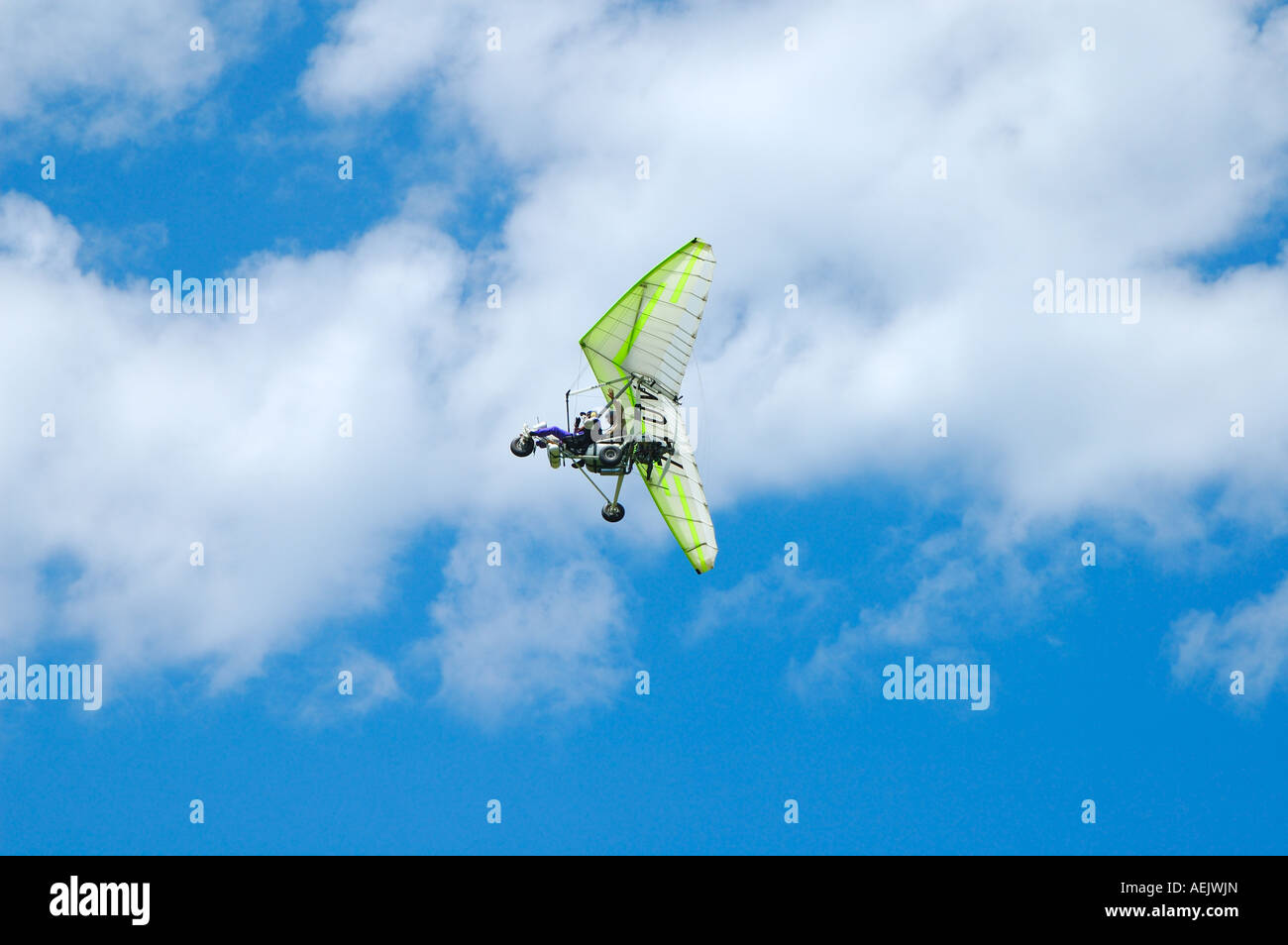 Airborne, microlight airplane n the air Stock Photo - Alamy