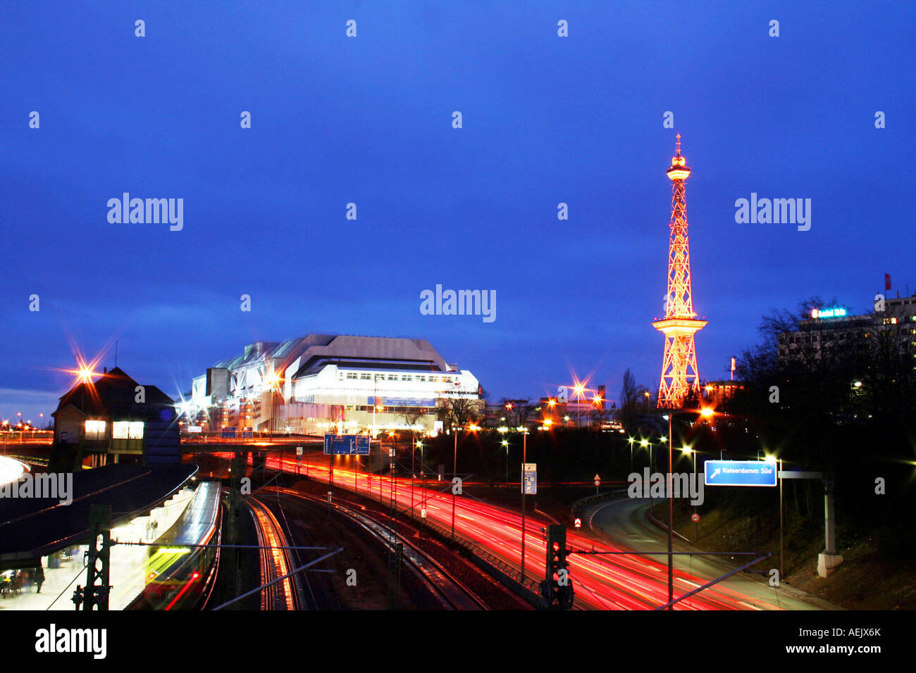 Westend, city highway, ICC and radio tower, Berlin, Germany Stock Photo