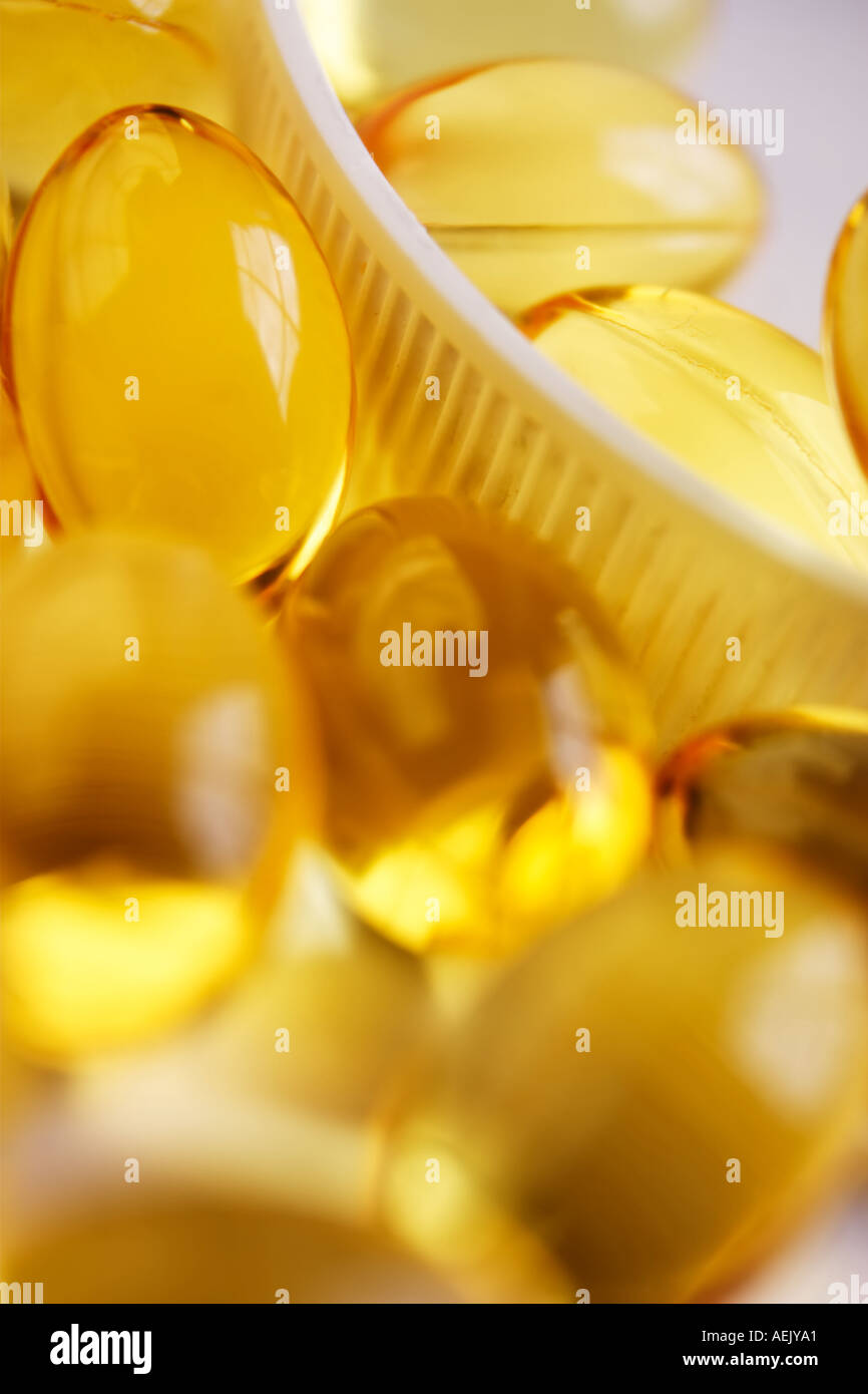 Cod Liver Oil Capsules Stock Photo Alamy