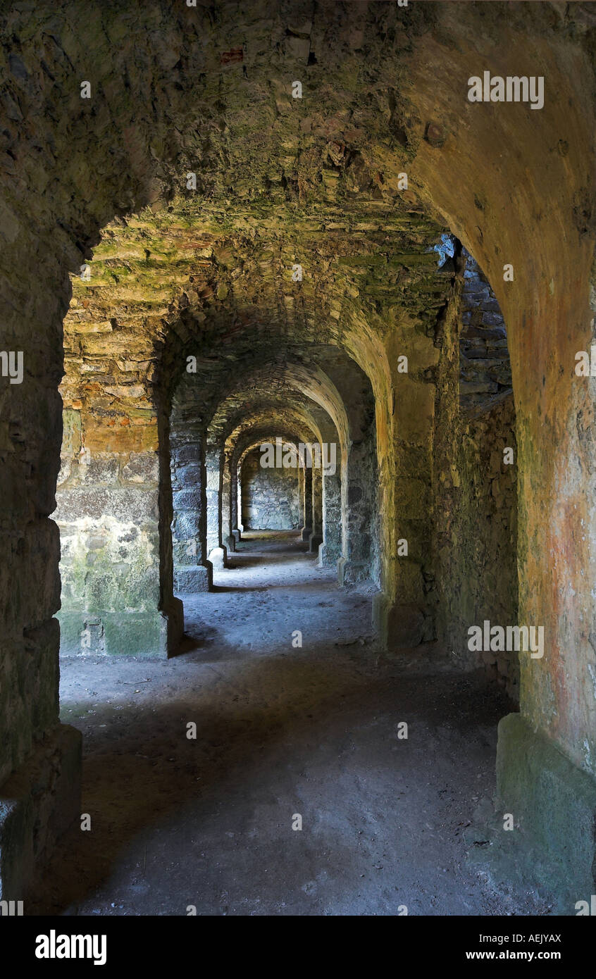 Walk in the monastery of the ruin Hohentwiel, Singen at the Hohentwiel, district Konstanz, Germany Stock Photo