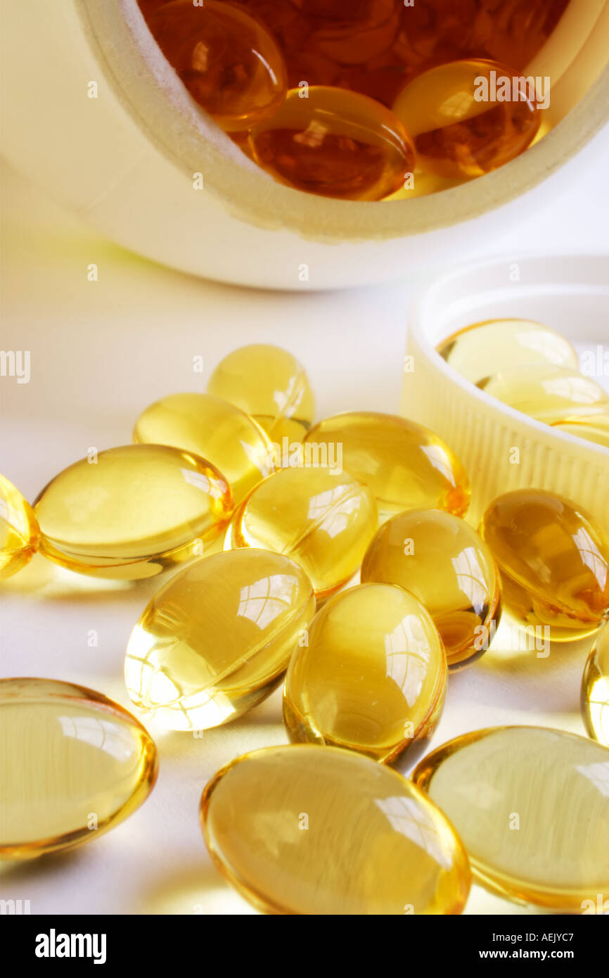 Cod Liver Oil Capsules Stock Photo Alamy