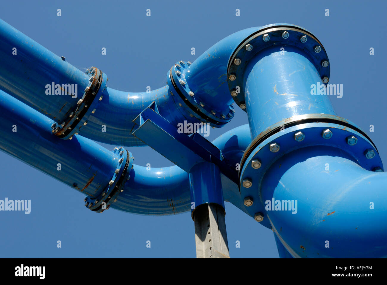 Pipelines for draining construction sites of the city tunnel, Leipzig, Saxony, Germany Stock Photo