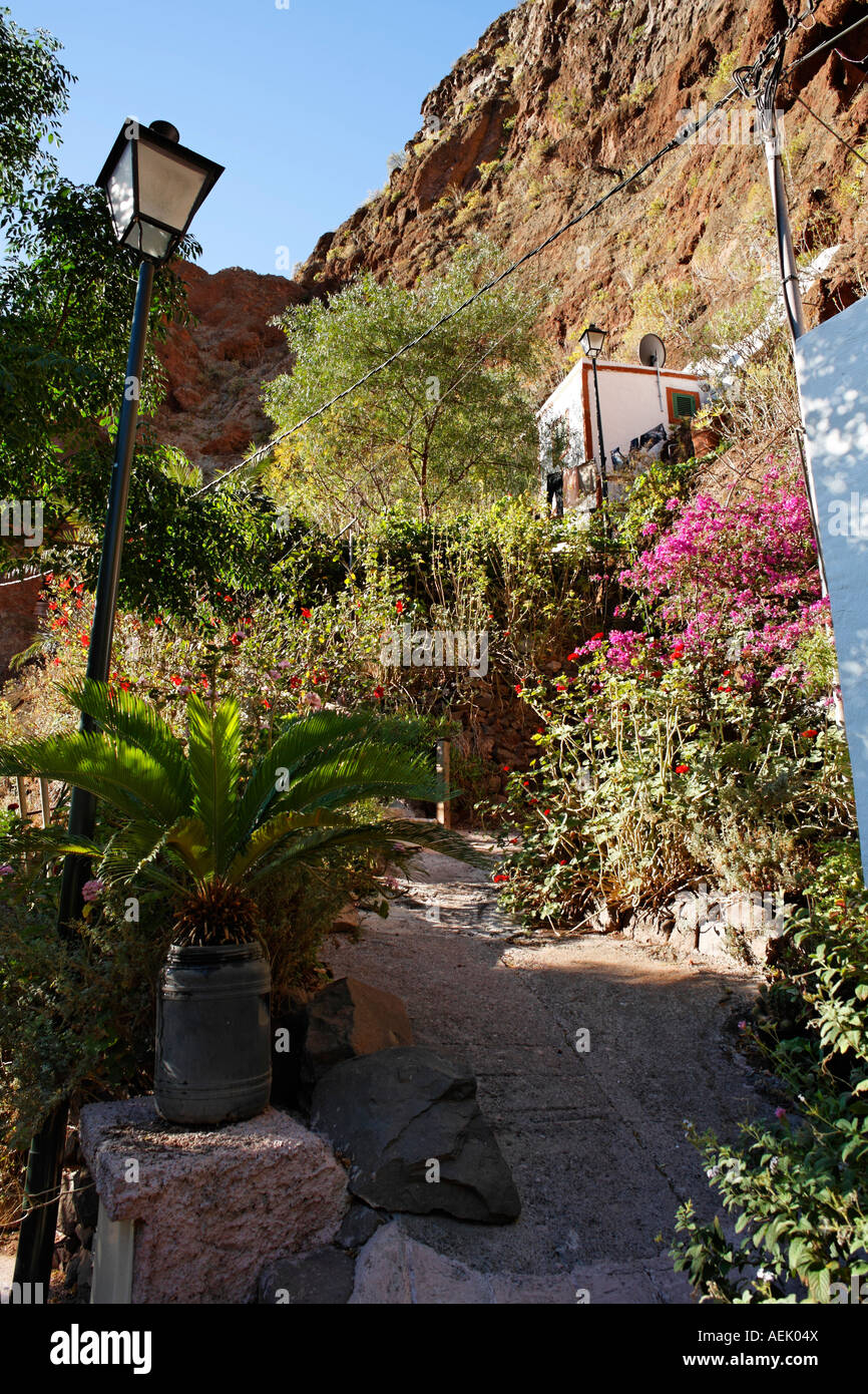 Cave houses, Cuevas Bermejas in Barranco de Guayadeque, Gran Canaria, Spain Stock Photo Alamy
