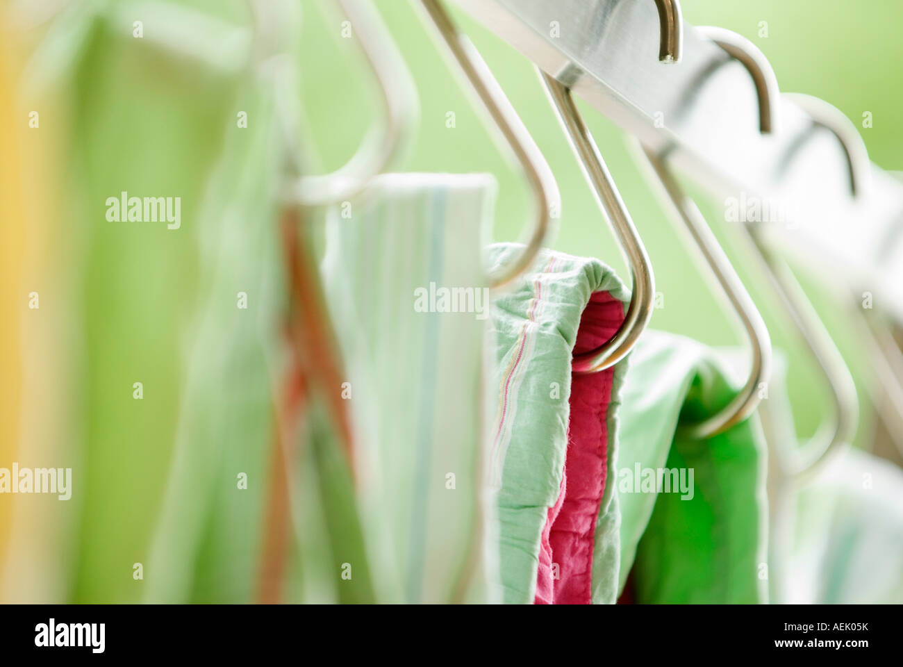 Shirts on a clothes rail Stock Photo