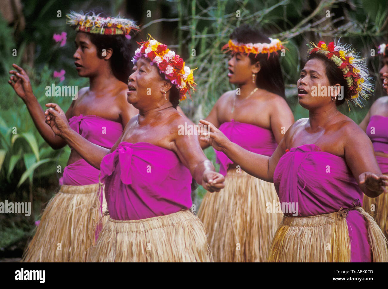 Pohnpeian women in dance performance at Nett Cultural Center Pohnpei