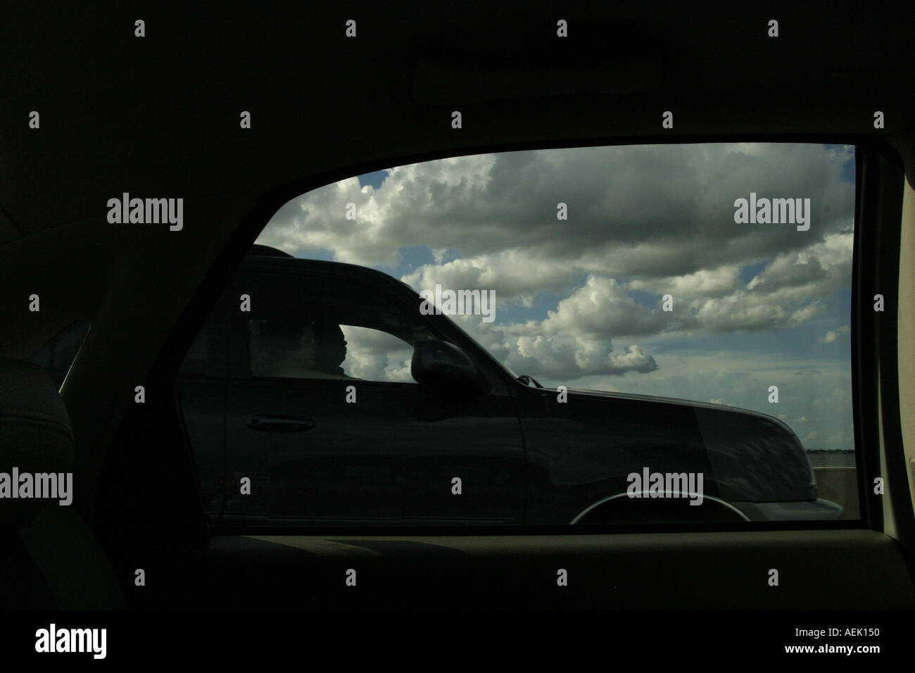 Car through a car window Stock Photo Alamy