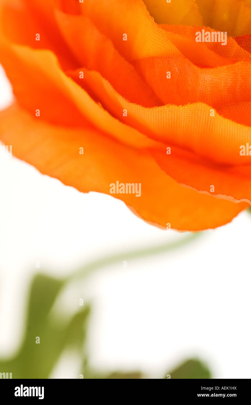 Artificial Flower. Detail from dummy bloom of milled cloth Stock Photo