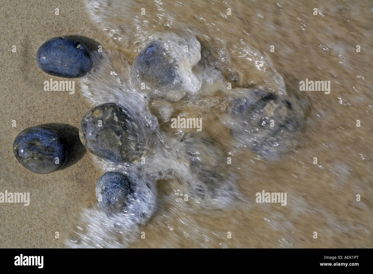 Stones washed by the tide Stock Photo