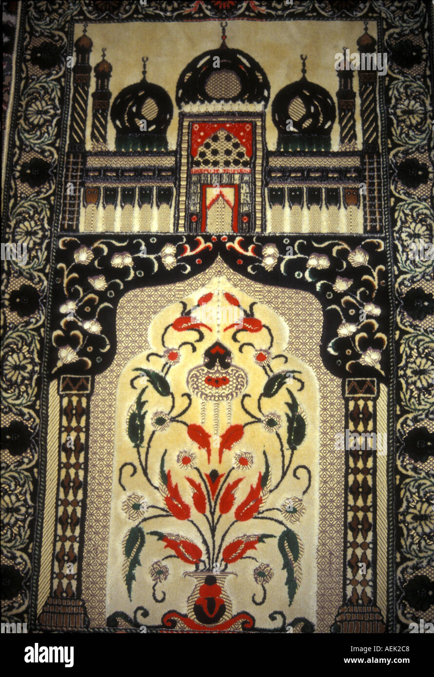 Islam Prayer Mat Features The Sacred Kaaba In Mecca Stock Photo