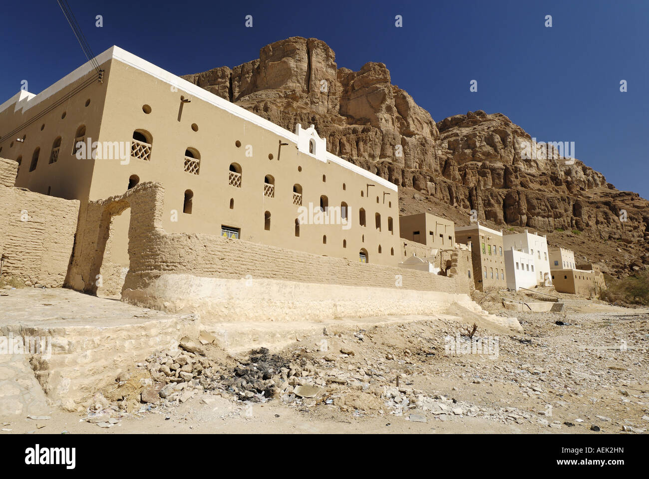Grave site of the prophet Hud, pilgrimage site of Gabr Hud, Qabr Hud, Wadi Hadramaut, Yemen Stock Photo