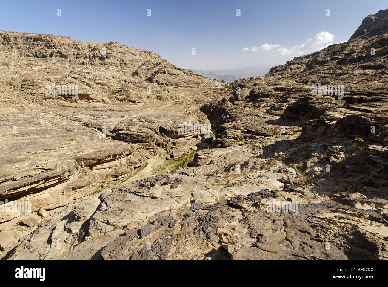 Large canyon, jemenian highland, Yemen Stock Photo