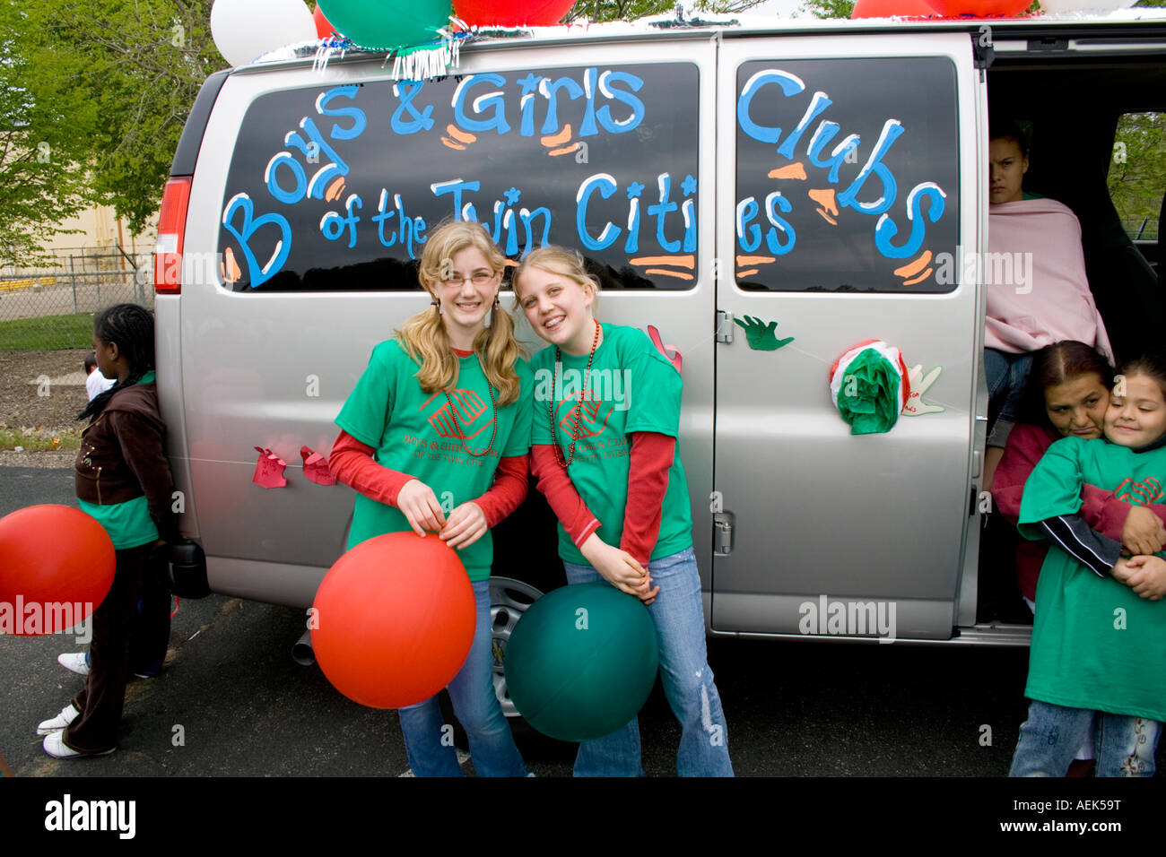 Boys and Girls Clubs of the Twin Cities van participating in the parade. Cinco de Mayo Fiesta