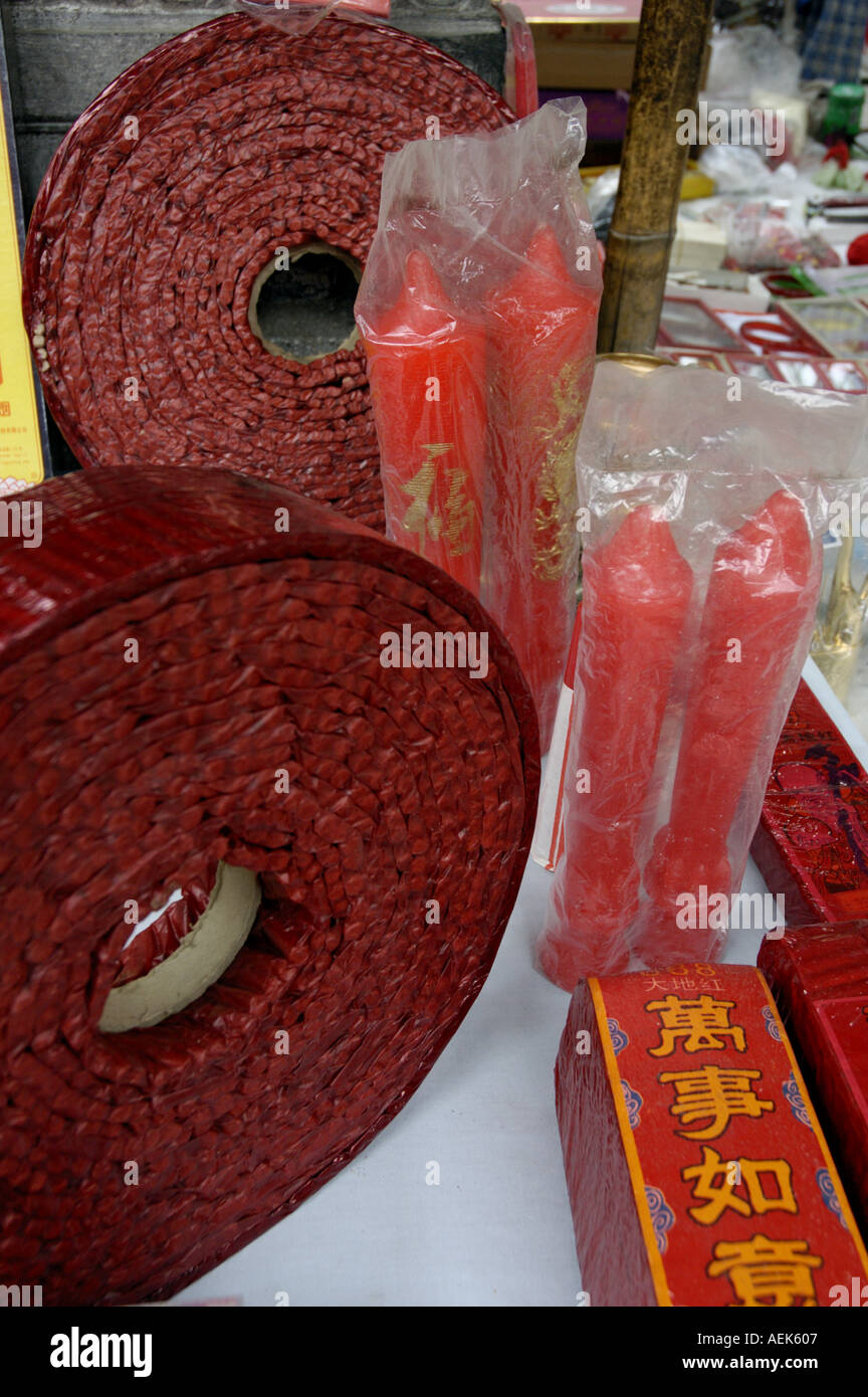 China, Shaanxi Xian - Packs Of Hundreds Of Firecrackers Stock Photo