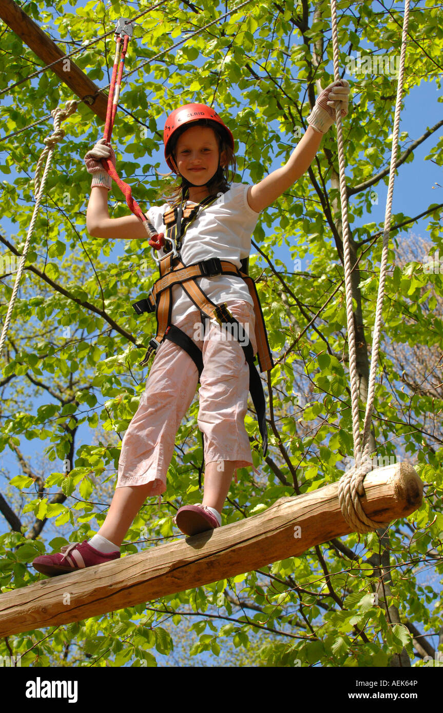 Girl with climbing equipment, Climbing forest Neroberg, Wiesbaden