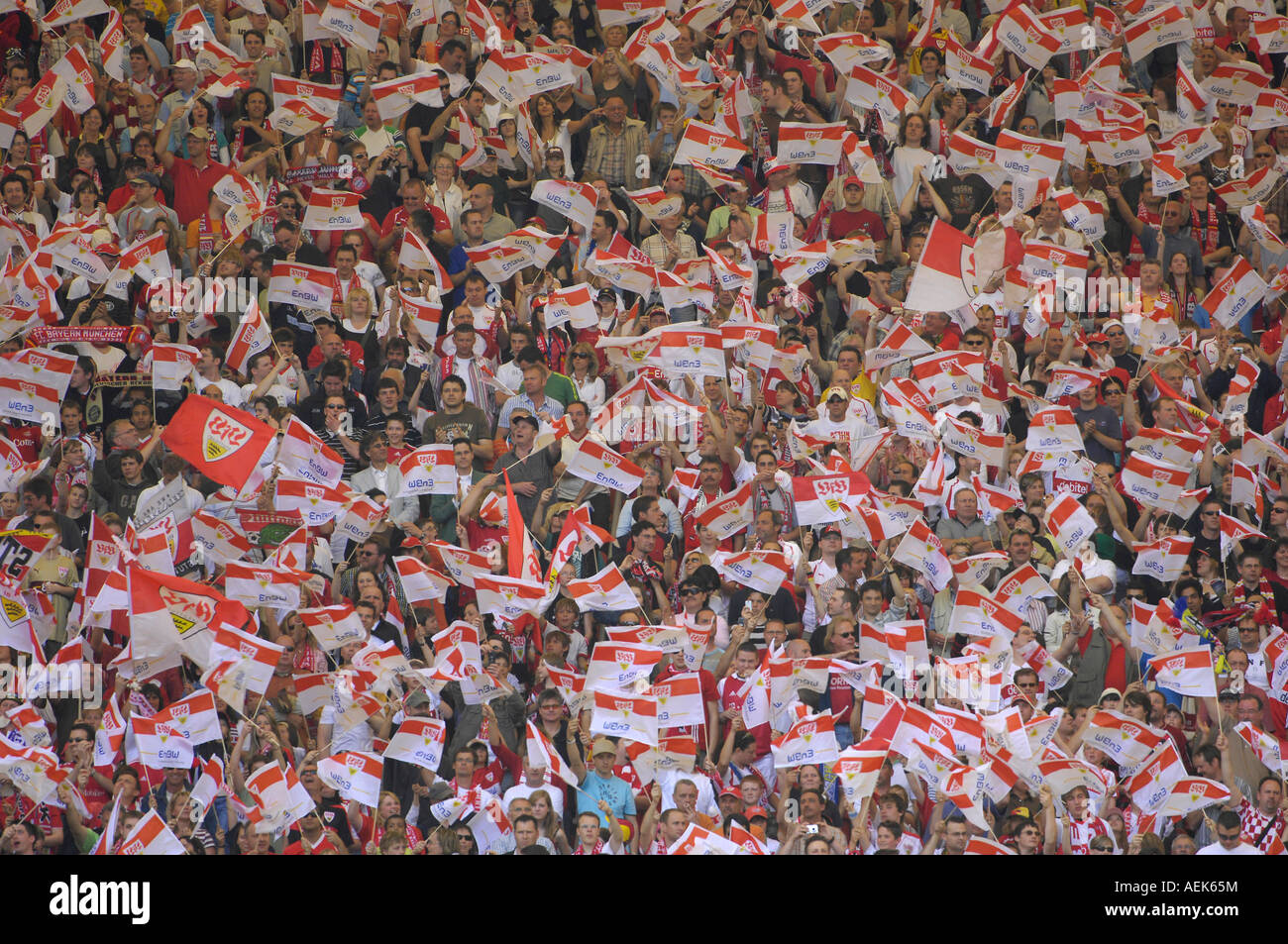 Sea of flags VfB Stuttgart, Germany Stock Photo