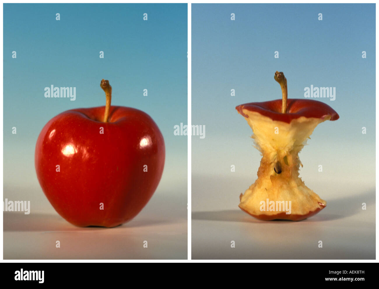 Before and after Apple Stock Photo - Alamy