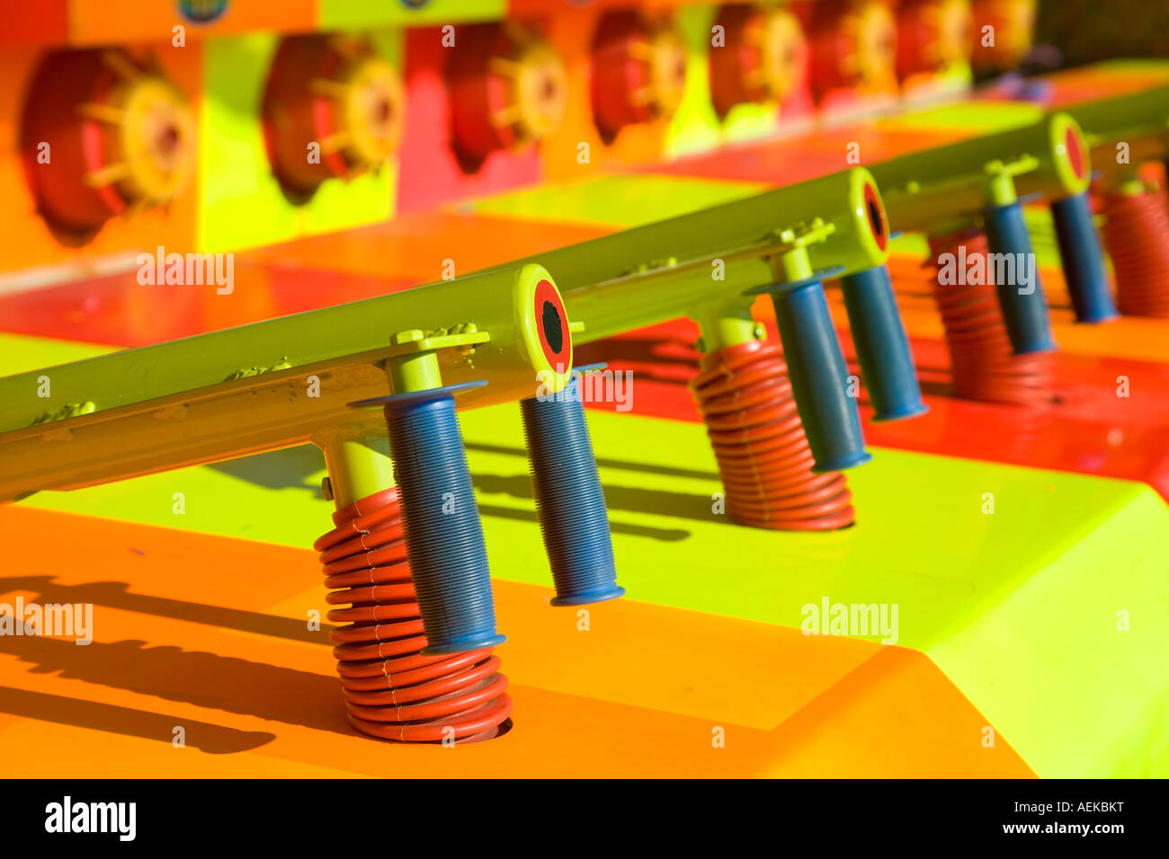 ILLINOIS Grayslake Neon colors at water gun shooting gallery handles and targets arcade booth at